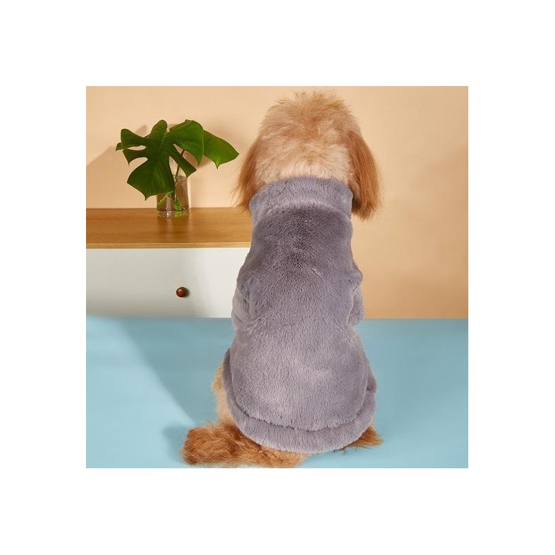 Ziemlich bequemer waschbarer Haustiermantel Winter Bulldog Mops Pudel Pelzpullover für den Außenbereich