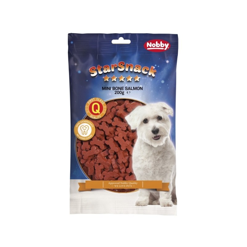 Leckerlis für Hunde Nobby Pet StarSnack Mini Bones Salmon 200 g