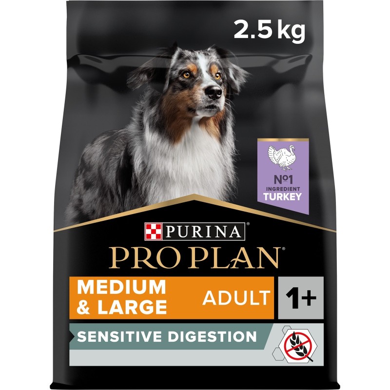 ProPlan Medium/Large Adult Sensitive Digestion reich an Truthahn, Getreidefreie Rezeptur 2.5kg