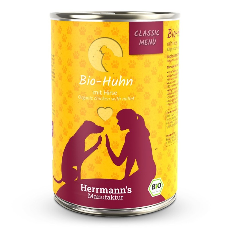 Herrmann's | Bio-Huhn mit Hirse | Classic | 12 x 400 g