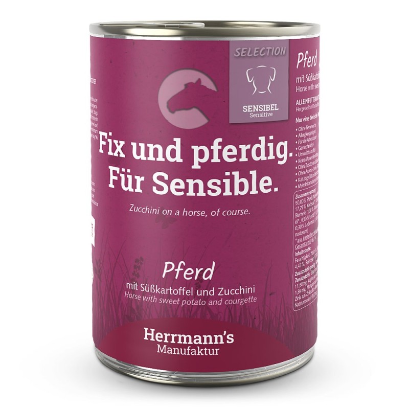 Herrmann's | Pferd mit Süßkartoffel / Zucchini | Selection Sensible | 12 x 400 g