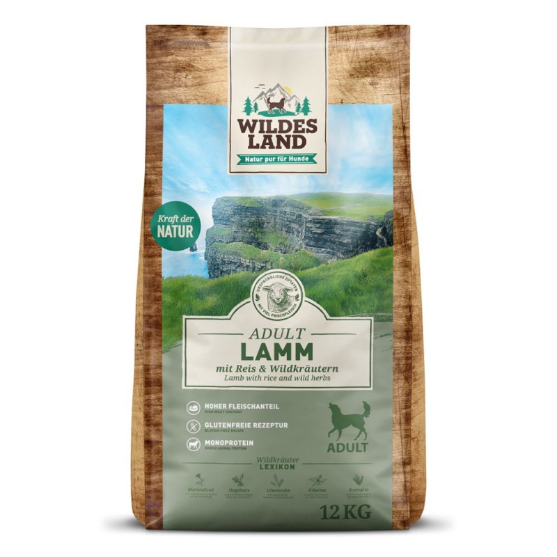 Wildes Land | Lamm mit Reis und Wildkräutern | Classic Adult | 2 x 12 kg