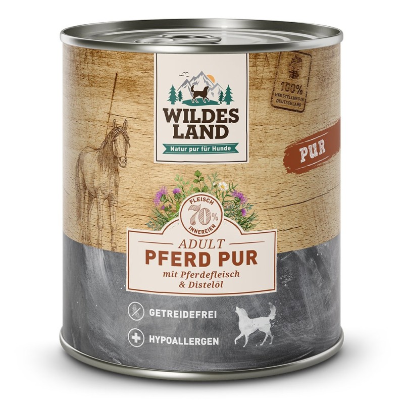 Wildes Land | Pferd mit Distelöl | PUR Adult | 24 x 800 g