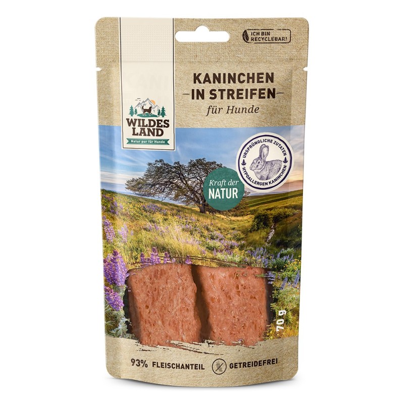 Wildes Land | Kaninchenfleisch in Streifen | Fleischsnacks | 70 g