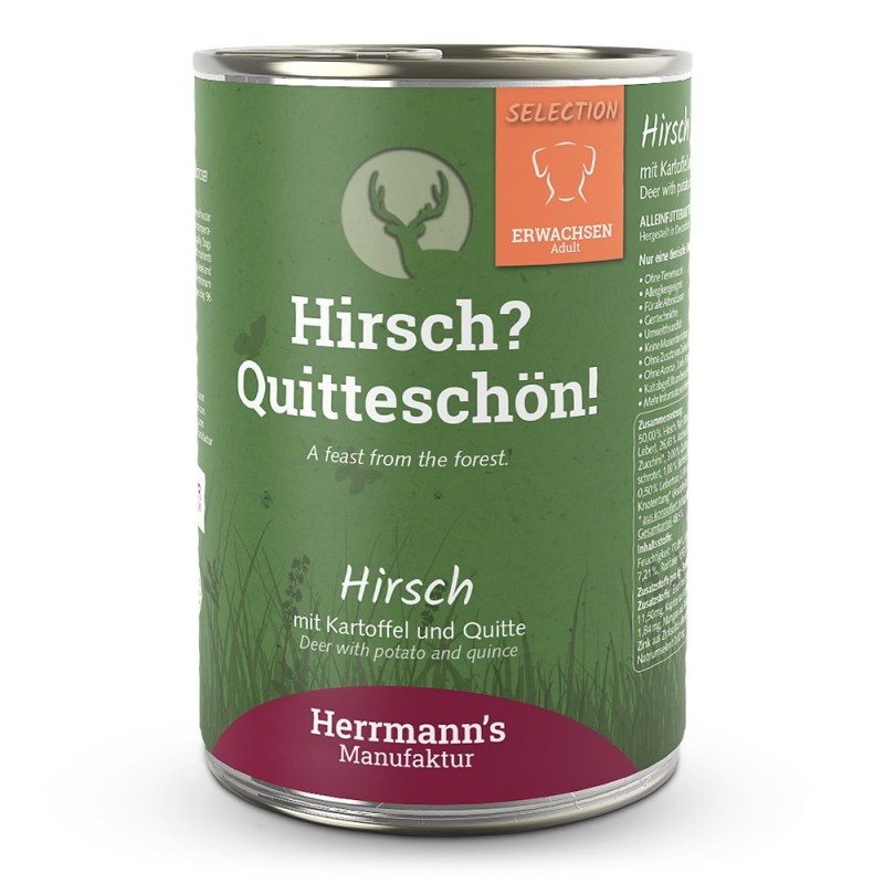 Herrmann's | Hirsch mit Kartoffel und Quitte | Selection Adult | 24 x 400 g