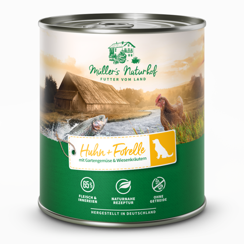 Müller’s Naturhof | Huhn und Forelle | Traditionell | 24 x 800 g