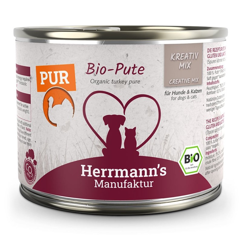 Herrmann's | Bio Pute Reinfleisch | Kreativ-Mix | 24 x 200 g