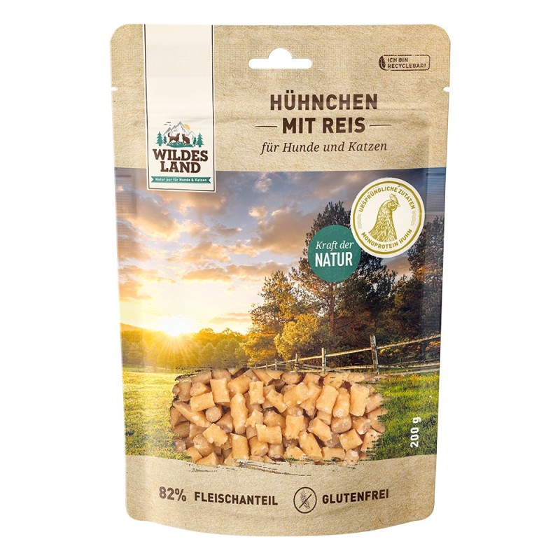 Wildes Land | Hühnchen mit Reis | Fleischsnacks | 200 g