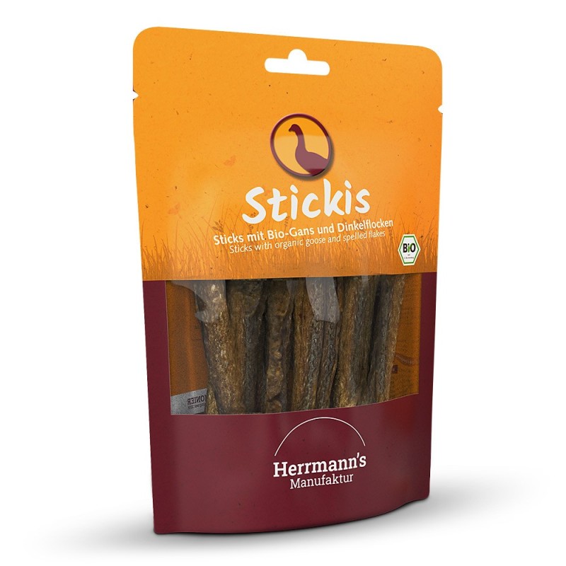 Herrmann's | Bio Gans mit Dinkelflocken | Stickis | 6 x 80 g