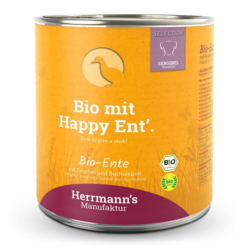 Herrmann's | Bio Ente mit Fenchel / Buchweizen | Selection Sensible | 6 x 800 g