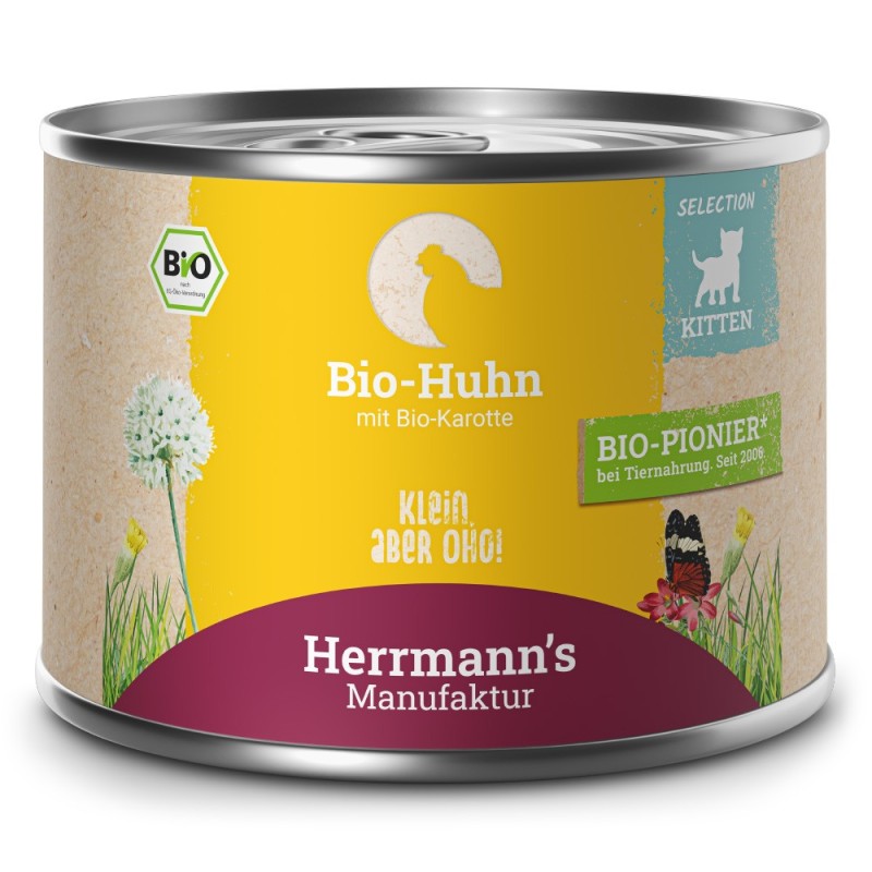 Herrmann's | Bio Huhn mit Karotte | Selection Kitten | 24 x 200 g