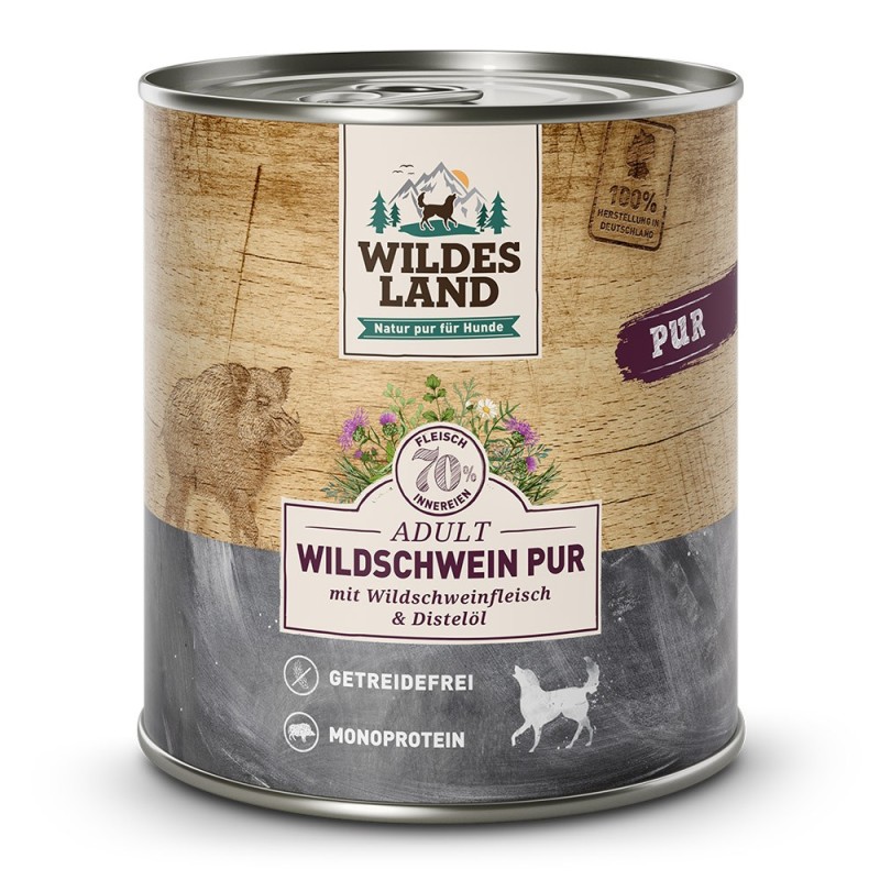 Wildes Land | Wildschwein mit Distelöl | PUR Adult | 6 x 800 g