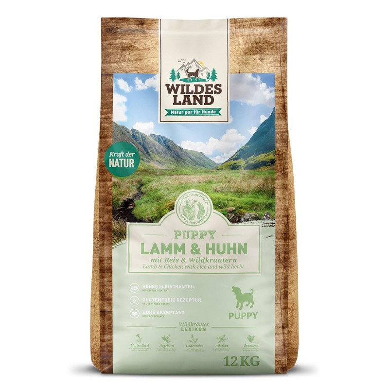 Wildes Land | Lamm / Huhn mit Reis | Classic Puppy | 12 kg