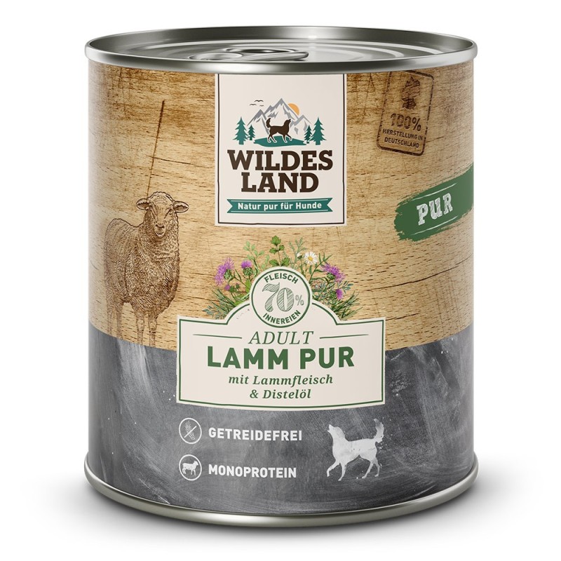 Wildes Land | Lamm mit Distelöl | PUR Adult | 12 x 800 g