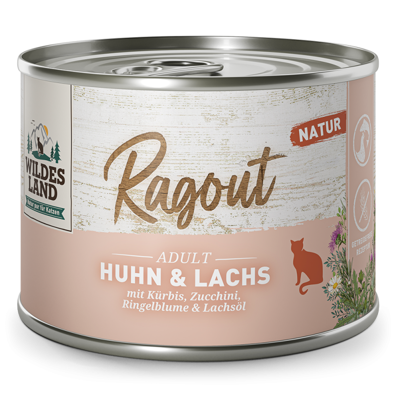 Wildes Land | Huhn / Lachs mit Kürbis | Ragout | 12 x 180 g