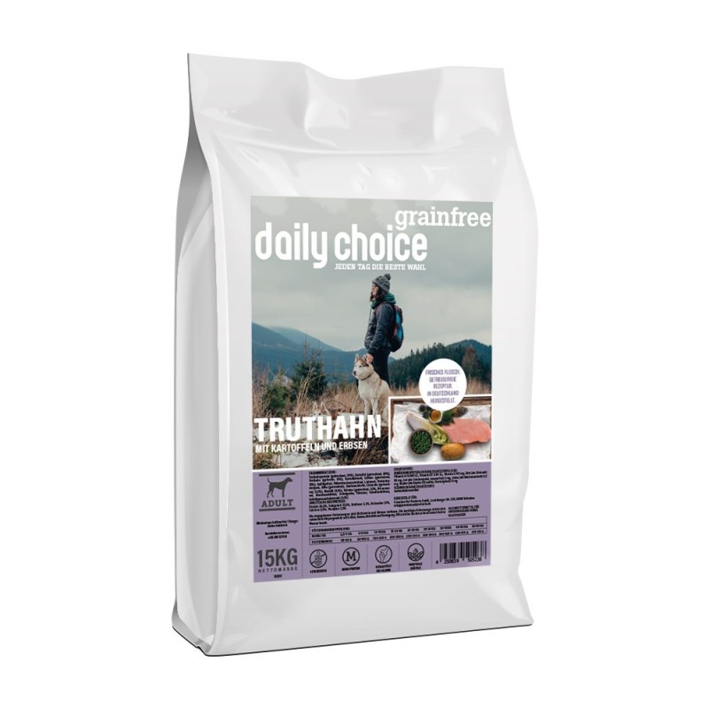 daily choice | Truthahn mit Kartoffeln und Erbsen | Grainfree | 2 x 15 kg