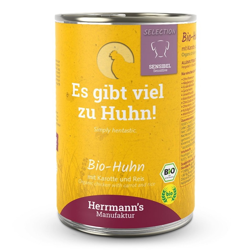 Herrmann's | Bio Huhn mit Karotte / Reis | Selection Sensible | 48 x 400 g