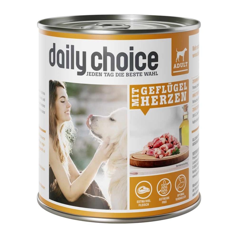 daily choice | Mit Geflügelherzen | 48 x 800 g