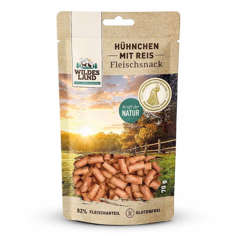 Wildes Land | Hühnchen mit Reis | Fleischsnacks | 7 x 70 g