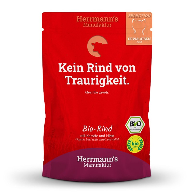 Herrmann's | Bio Rind mit Karotte und Hirse | Selection Adult | 20 x 100 g