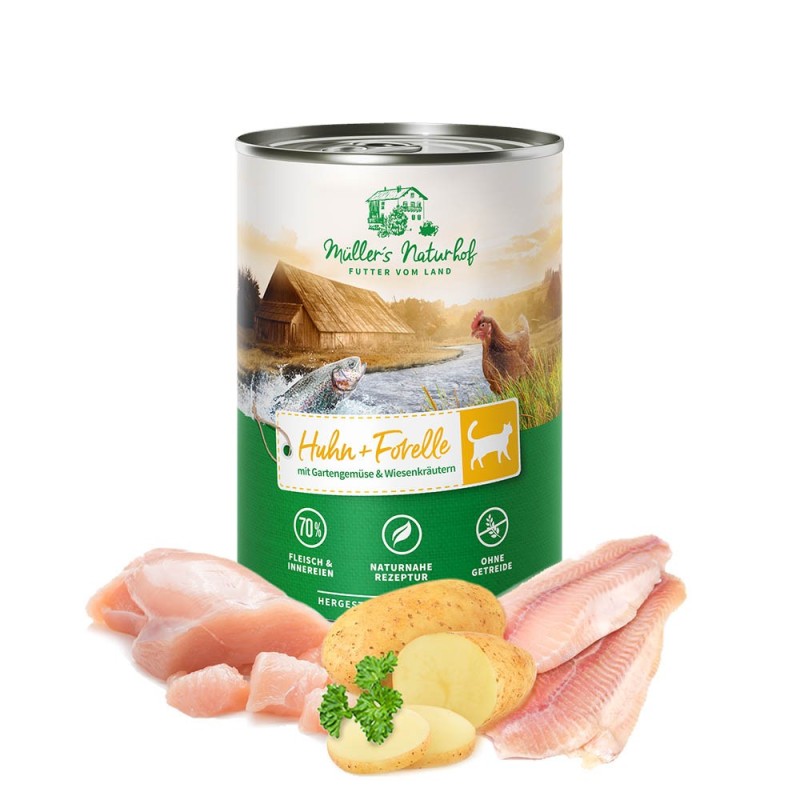 Müller’s Naturhof | Huhn / Forelle | Traditionell | 12 x 400 g