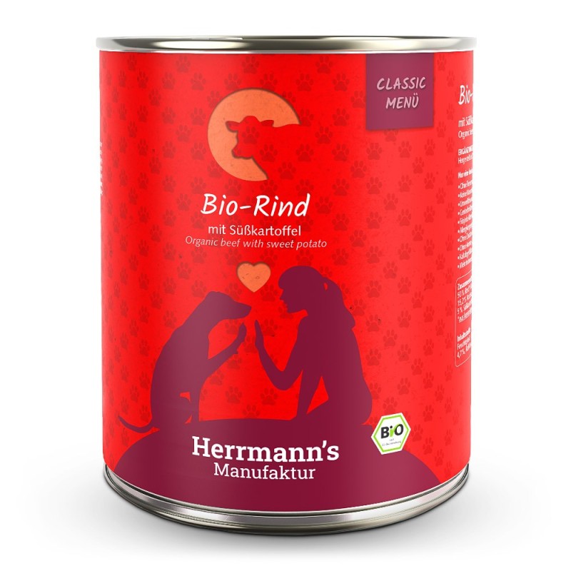 Herrmann's | Bio-Rind mit Süßkartoffeln | Classic | 6 x 800 g