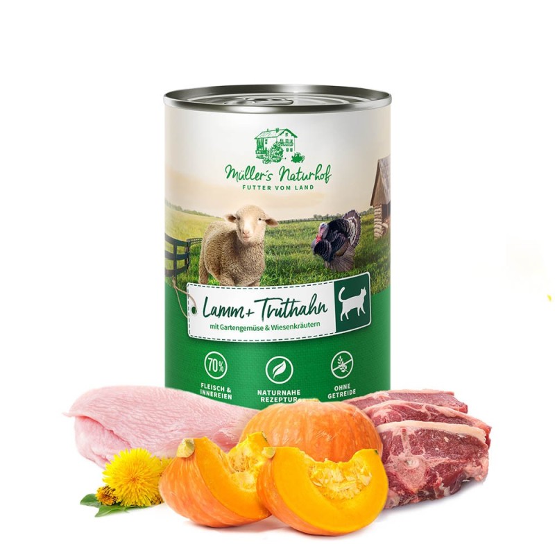 Müller’s Naturhof | Lamm und Truthahn | Traditionell | 12 x 400 g