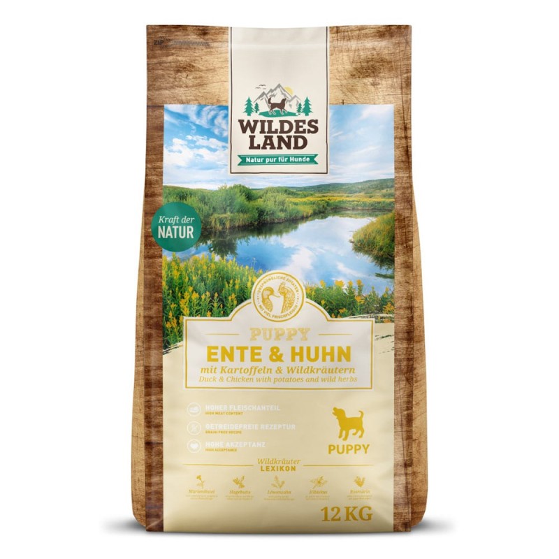 Wildes Land | Ente / Huhn mit Kartoffel | Classic Puppy | 30 kg