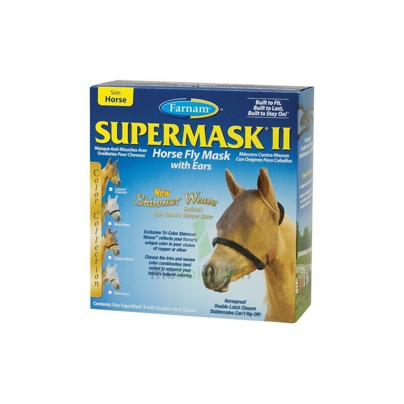 Fliegenmaske mit Ohrenschutz Farnam Supermask II Horse Horse