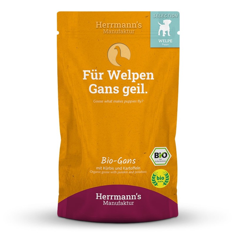 Herrmann's | Bio Gans mit Kürbis / Kartoffel | Selection Puppy | 15 x 150 g