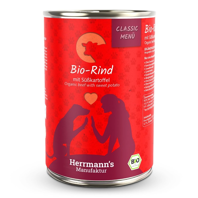 Herrmann's | Bio-Rind mit Süßkartoffeln | Classic | 12 x 400 g