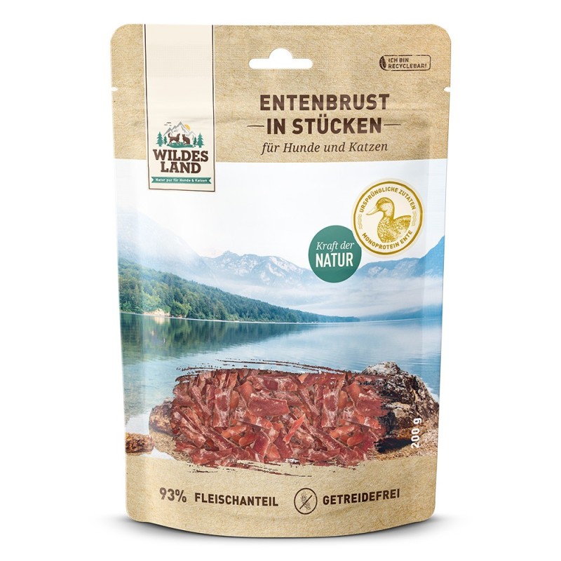 Wildes Land | Entenbrust in Stücken | Fleischsnacks | 200 g