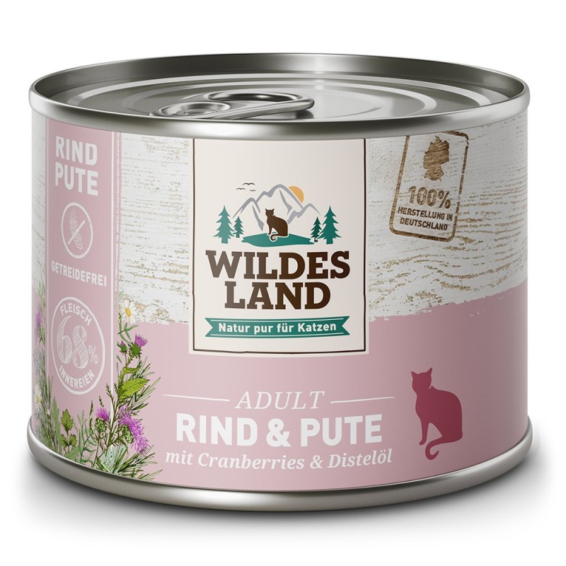 Wildes Land | Rind und Pute mit Distelöl | Classic Adult | 12 x 200 g