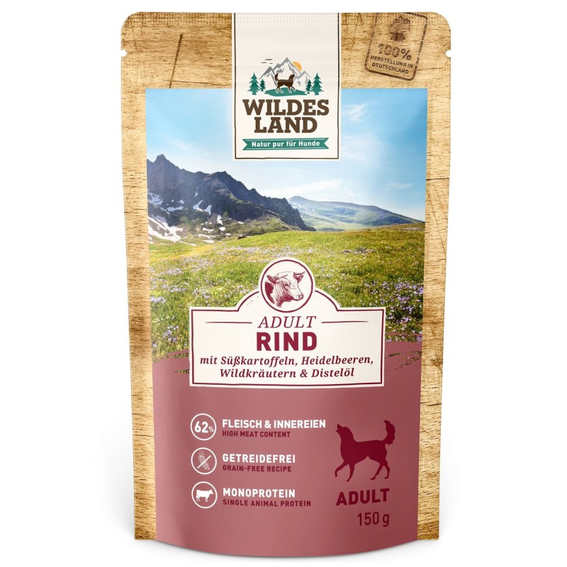 Wildes Land | Rind mit Süßkartoffel | Classic Adult | 16 x 150 g