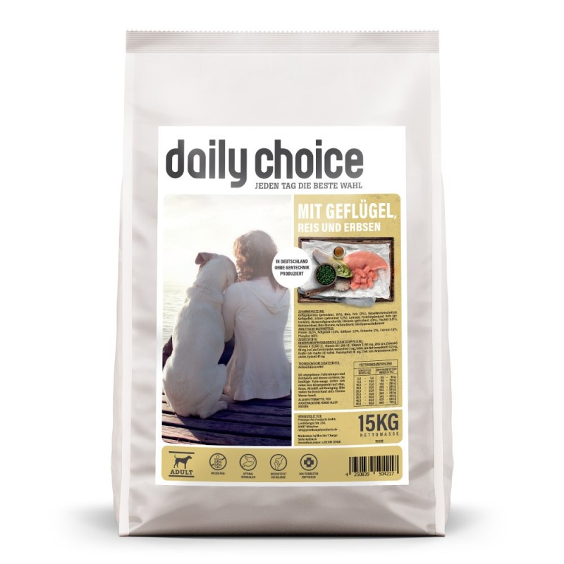 daily choice | mit Geflügel, Reis und Erbsen | Basic | 15 kg