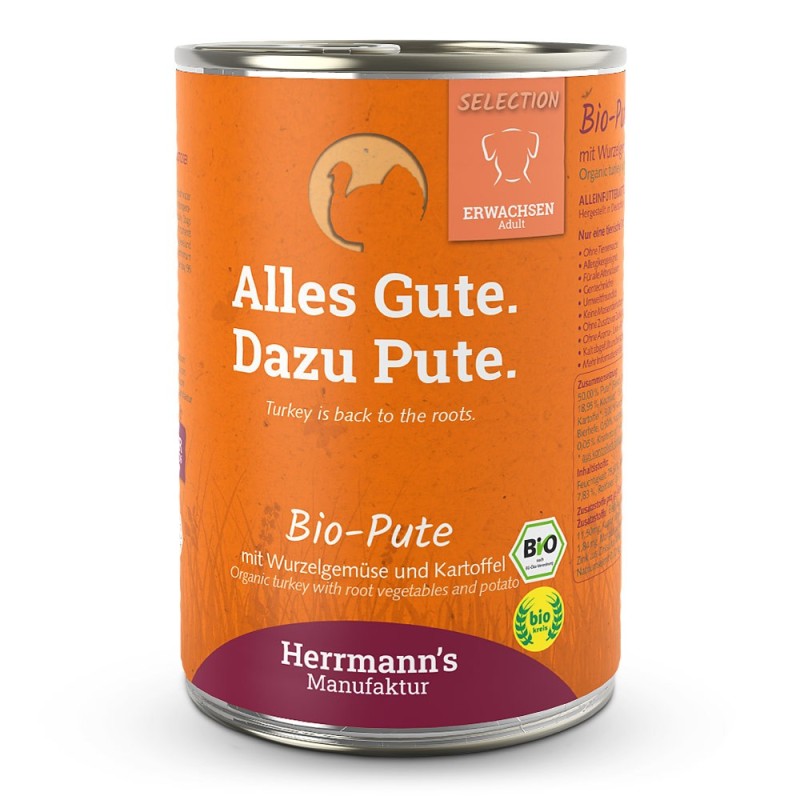 Herrmann's | Bio Pute mit Pastinake / Kartoffel | Selection Adult | 24 x 400 g