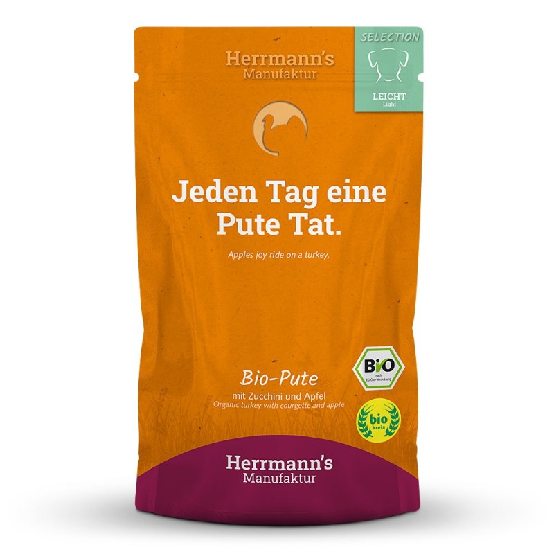 Herrmann's | Bio Pute mit Zucchini / Apfel | Selection Light | 15 x 150 g