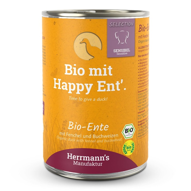 Herrmann's | Bio Ente mit Fenchel / Buchweizen | Selection Sensible | 24 x 400 g