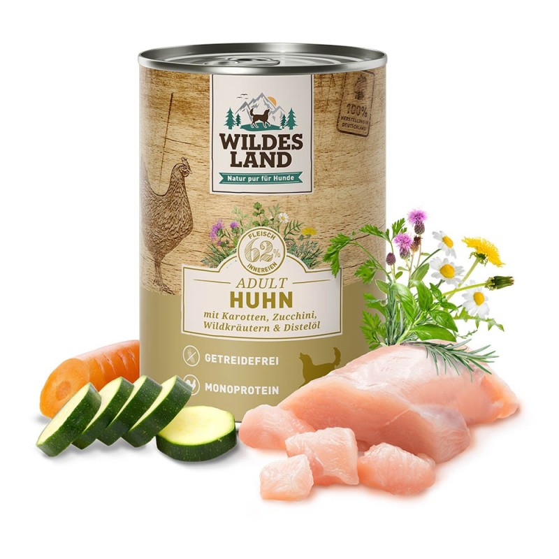 Wildes Land | Huhn mit Karotte | Classic Adult | 12 x 400 g