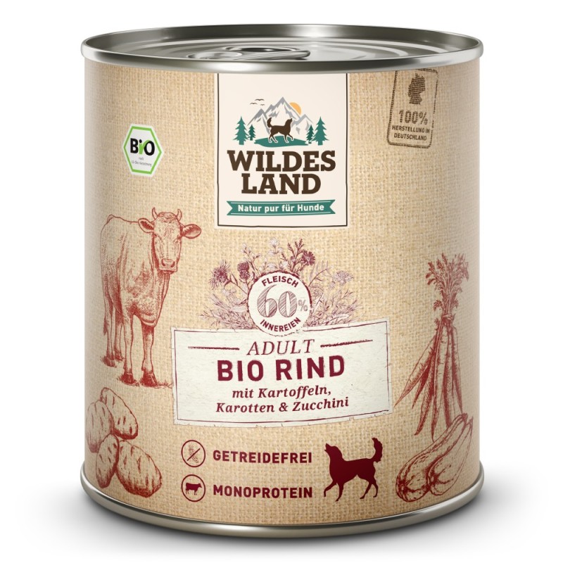 Wildes Land | Rind mit Kartoffel / Karotte | BIO Adult | 12 x 800 g