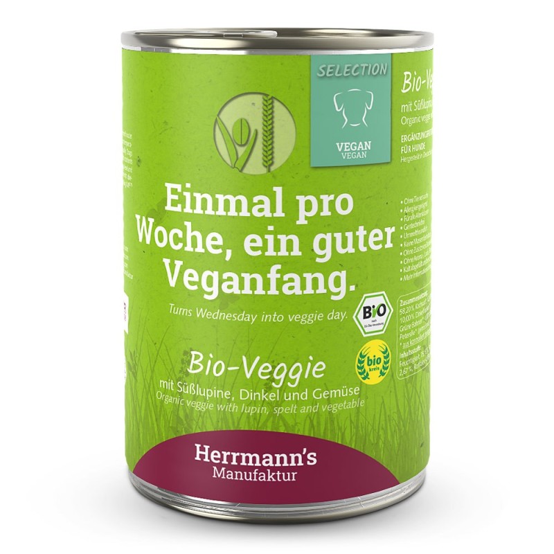 Herrmann's | Bio Weiße Süßlupine / Dinkel | Selection Veggie | 24 x 400 g