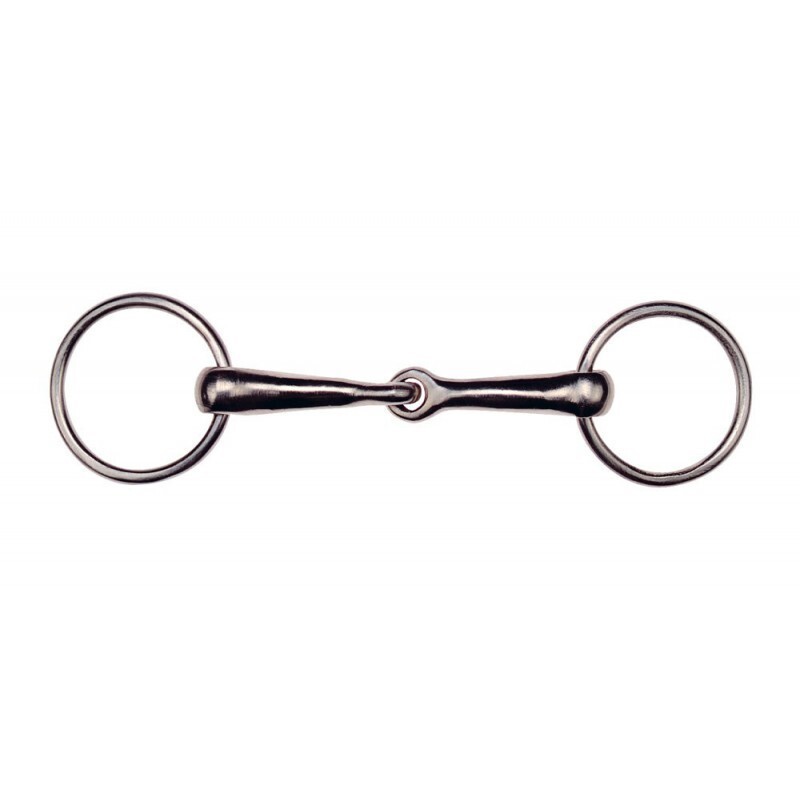 Mors 2 anneaux en acier nickelé pour cheval Feeling Mors