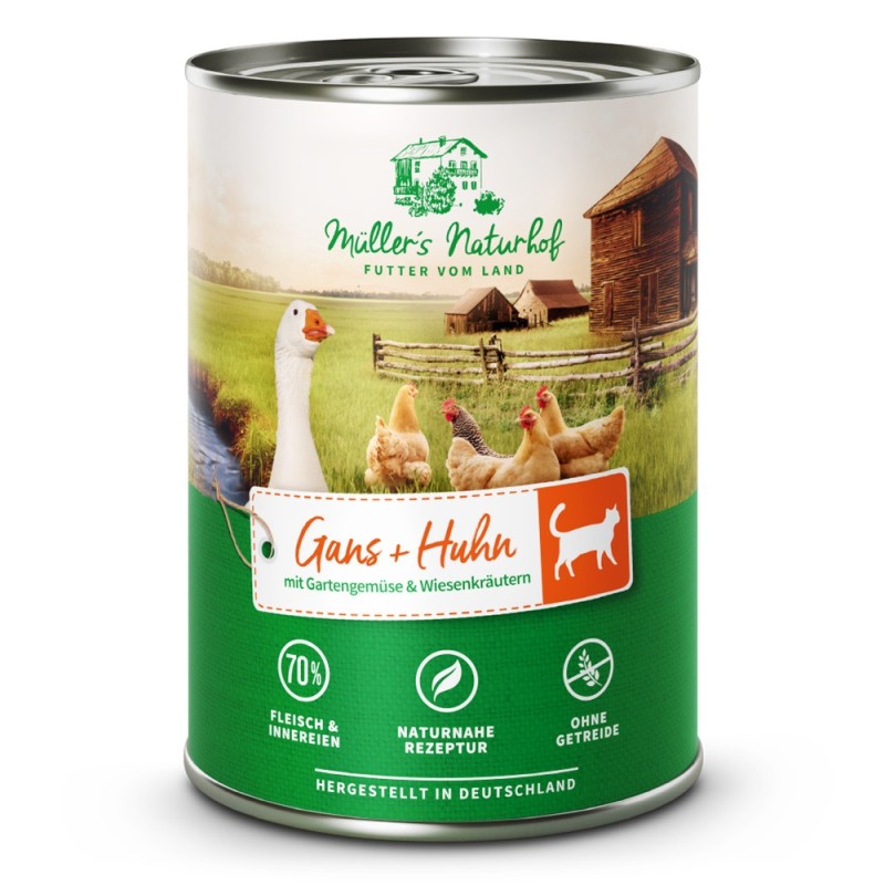 Müller’s Naturhof | Gans und Huhn | Traditionell | 24 x 400 g