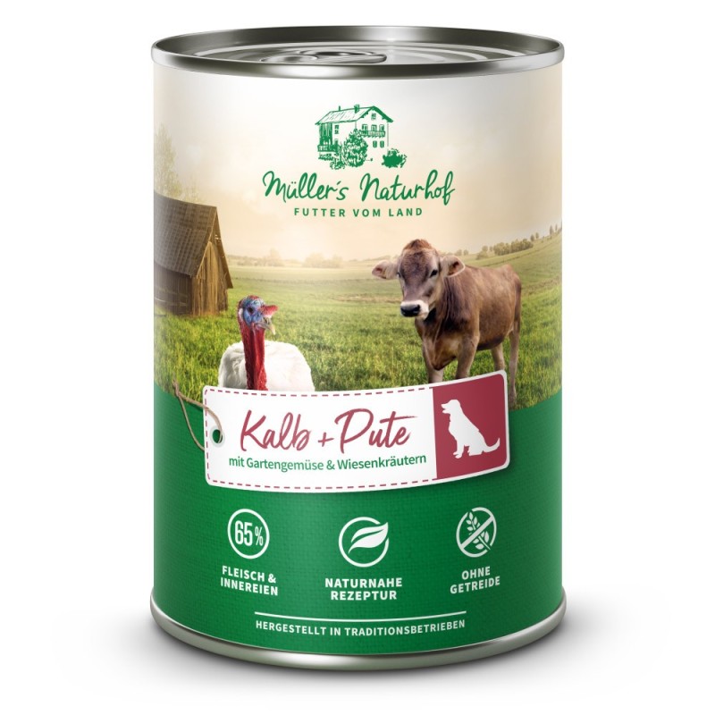 Müller’s Naturhof | Kalb und Pute | Traditionell | 12 x 400 g