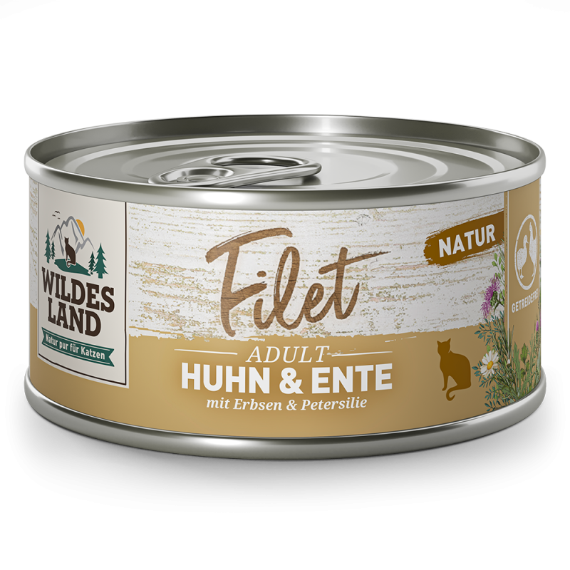 Wildes Land | Huhn / Ente mit Erbsen / Petersilie | Filet | 24 x 80 g