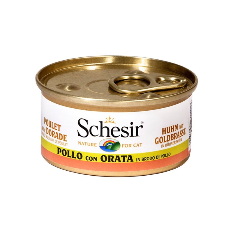 Schesir Cat Brühe Huhn / Goldbrasse 24x70g