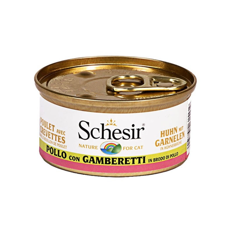 Schesir Cat Brühe Huhn / Garnelen 24x70g