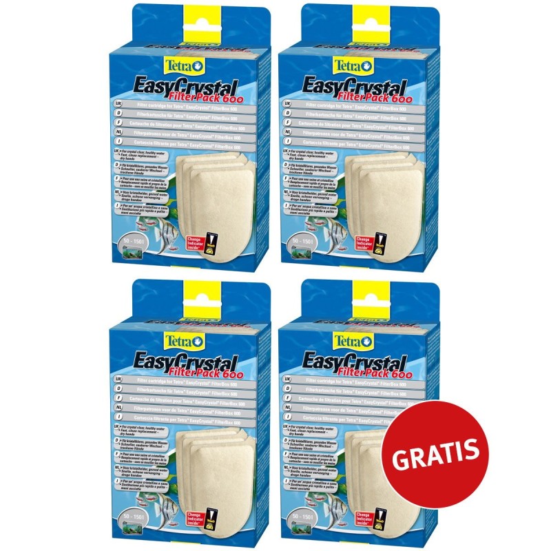 Tetra EasyCrystal Filter Pack 3 plus 1 gratis 600